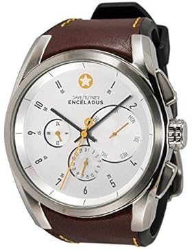 DAYE / TURNER Herrenuhr Stern ENCELADUS XL-Chronograph Edelstahlgehäuse Lederarmband Hellbraun Ziffernblatt Weiss...