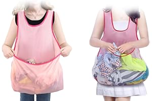 HPYSHP Clothes Drying Apron,Large Capacity Waterproof Balcony Clothes Drying Bib,Household Portable Sleeveless Laundry Aprons Suitable for Home,Shcool,Dormitory