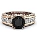 Produktbild Damen Versprechen Ring, Stillshine - 10mm Prinzessin Hochzeit Diamant Verlobungsring Set. 24K Gold galvanisiert. (10, Schwarz)