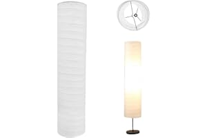 EUYAITA Pantalla de Papel Blanca de Arroz para Lámpara de Pie - Repuesto para Salón, Dormitorio, Casa, Oficina (93CM)
