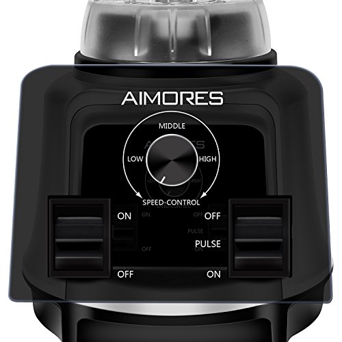 Aimores Smoothie Blender for Ice, Juice, Food, Fruit, Milkshake and Pastry, Heavy Duty Kitchen Blender, 75oz Pitcher, 6 Sharp Blades, Variable Speed Control, with Tamper & Recipe, CE & LFGB & RoSH (Silver)