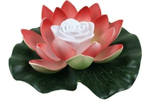 AOLI Lampe LED flottante à énergie solaire en forme de fleur de lotus pour étang, piscine, jardin, paysage (rouge)