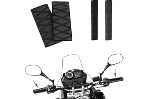 EIROVYA 4 Pièces Housse de poignée noire de 11 cm de moto, housse de frein de 12,5 cm, thermorétractable antidérapante, facile à résoudre le vieillissement des mains collantes