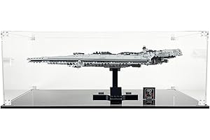 NOVDA Vitrine Acrylique pour Lego Star Wars Executor Super Star Destroyer 75356, boîte de présentation Anti-poussière pour Lego 75356, Taille : 48 x 25 x 28 cm (modèle Non Inclus)