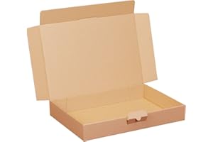 SMILEY PACK Maxibriefkartons 350 x 250 x 50 mm BRAUN Maxibrief Karton Faltschachtel stabil Versandkarton für Post DHL Versand DIN A4+ B4 Warensendung Büchersendung Versandschachtel mit Steckverschluss (100)