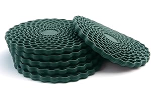 Dark Green Drinks Coasters Set of 6 by Stone & Thyme - a UK Brand. Non Slip, Heatproof & Easy to Clean. Colourful Decorative Home Accessories That Protect All Surfaces. (Dark Green)