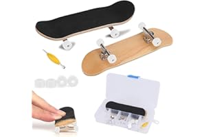 Hominas Finger Skateboard Set, Fingerboard Skate aus Ahorn Holz Professionelles Finger Spielzeug mit Box für Kindergeburtstag Geschenke
