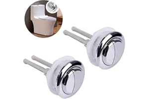 DULAU 2 Pieces 48mm Standard Toilet Buttons, Dual Flush Water Tank Push Buttons, Cistern Replacement Repair Part, High Pressure Pumping Accessories for Toilet Closestool Accessories, Silver