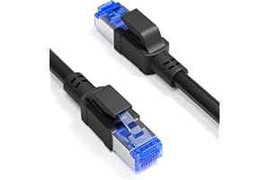 Ercielook Kabel LAN CAT8 o dużej prędkości, kabel sieciowy do użytku na zewnątrz i wewnątrz, przedłużenie kabla LAN, 40 Gbit/s, do routera/gier/modemu, 0,5 m