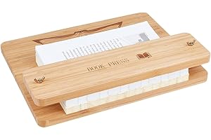 OLYCRAFT 1 Satz/6 Stück Buchbindewerkzeuge Set Holz Buchbinderei Presse Kit handgefertigte Buchbindewerkzeuge Buchbindeset mit Holzbrett Mutter Scerw für Papier DIY Handwerk Buchbindereibedarf
