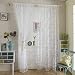 Produktbild KINLO® 2 Stücker Transparente 145x245cm (BreitexLänge) Gardinenschal Weiß 100% Polyester Schlaufenschal Blumen ösenschal blickdicht Dekoschal für wohnzimmer Schlafzimmer 2 Jahren Garantie (Pfingstrosen Weiß Modell)