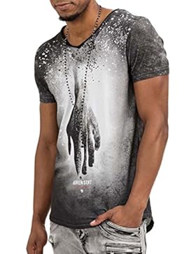 trueprodigy Casual Herren Marken T-Shirt mit Aufdruck, Oberteil cool und stylisch mit V-Ausschnitt (kurzarm &...