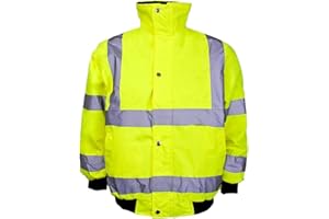 FAIRY TRENDZ LTD Veste bomber imperméable à manches longues pour enfant avec fermeture éclair haute visibilité