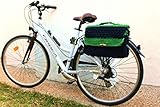  Alforja doble de crochet para bicicleta convertible en bolso. Azul y verde