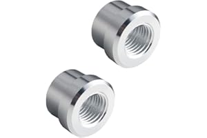 DEWHEL 1/4 NPT Pair Aluminum Female Weld On Weld IN Flange Fitting Bung 1/4-18 (Silver)