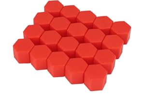 X AUTOHAUX 20pcs 17mm Red Silicone Car Wheel Nut Lug Hub Covers Dust Caps