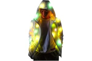 SUSENSTONE Unisexe Veste A Capuche Homme Femme Grande Taille Sexy Mode LED Lumineux Coloré Elegant Manteau avec Capuche
