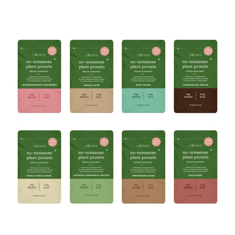 Cosmix No Nonsense Plant Protein - Organic Pea & Rice Isolate | Daily Vegan Protein Powder with Gut Friendly Superfoods | Com