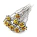 Bride Boutique Bridal Wedding Prom Silver Crystal Diamante Rose Flower Hair Pins Clips Grips (Gold)