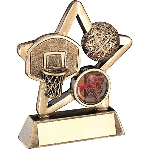 BRZ/Or Basket Mini Star Trophy - (1in Centre) 3,75 en