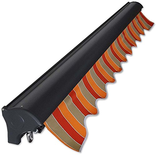 Kassetten-Markise 3 x 2,5 m orangerot-schwarz (Profilfarbe: Anthrazit) Hülsenmarkise Gelenkarmmarkise Sonnenschutz - 3