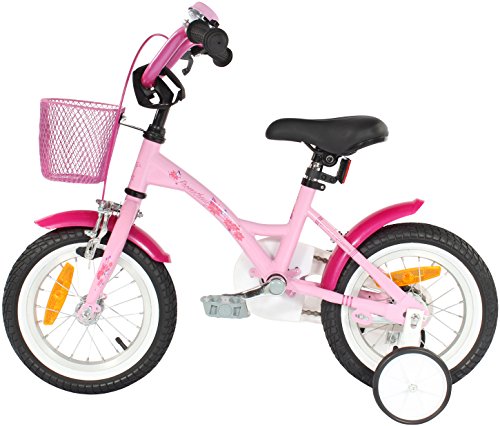 PROMETHEUS Kinderfahrrad 12 Zoll Mädchen in Rosa Lila & Weiß mit Stützrädern | Seitenzugbremse und Rücktrittbremse | ab 3 Jahren | 12″ Classic Edition 2017 - 3