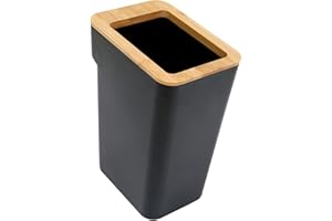 predolo Klein Mülleimer Müllcontainer Papierkorb ohne Deckel für Bad Schlafzimmer Wohnzimmer Büro Küche, Schwarz 10L