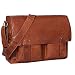 Produktbild STILORD 'Samuel' Große Umhängetasche Leder braun Herren Ledertasche mit 13.3 Zoll Laptopfach für MacBook Vintage Schultertasche mit Überschlag aus echtem Leder, Farbe:Brandy - braun