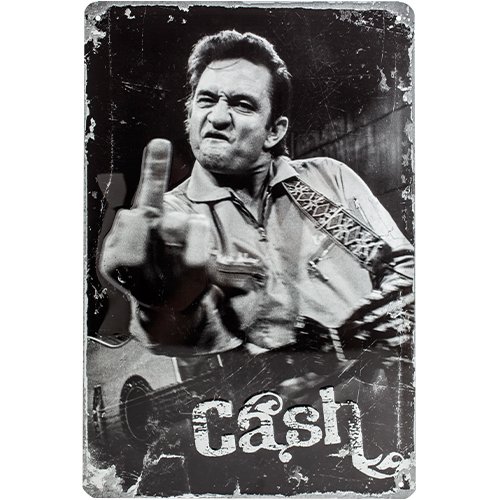 Nostalgic-Art 22210 Hollywood Johnny Cash Finger Blechschild, 20 x 30 cm
