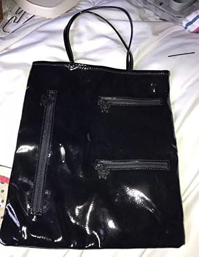 Ladies Patent Black Medium Size Shoulder Bag by Designer Anna Sui