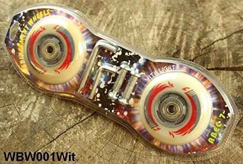 Preisvergleich Produktbild LED Ersatzrollen Ersatzrolle Rolle Ersatzräder Rad Waveboard Skateboarding Weiss Weiß mit ABEC 7 Lager schon eingepresst, Achsen und Werkzeug