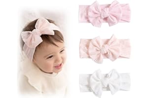SJBAUTYO 3 bandas para bebés niñas, bandas de nailon para bebé niña, banda de pelo de arco para bebé niña recién nacido, para bebé niña niña recién nacido Toddler Bandas y lazos Accesorios para el