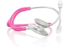 MDF INSTRUMENTS MDF MD One Stainless Steel Stethoscope, Adult, Fuschia Tube, Silver Chestpieces-Headset, MDF77732