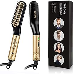 Lisseur Barbe Brosse Lissante Cheveux,Tesoky Rapidement Brosse Chauffante pour Lisseur Barbe Multifonctionnel Lisseur Cheveux Peigne Brosse Barbe Outils pour Homme et Femme (EU & UK)