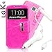 Price comparison product image * * * * * * Luxury Case Cover for LG K4 Pink S-View Case Wallet Pouch Flip Cover with window + Car Cigarette Lighter Charger for LG K 4 K120E K130E 3G LTE 4G