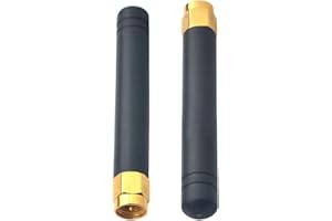 Lonlonty 2 x Mini WLAN Antenne SMA Antenne 3dBi 433 MHz Straight Rubber Stick Antenne für WLAN Router Wireless NIC Bluetooth Antenne USB Adapter Sicherheit IP Kamera Videoüberwachung Monitor