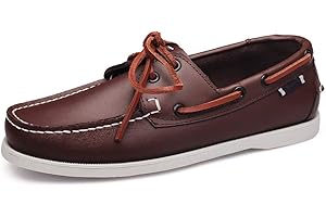 CLASSIC PINK Mocassini da Uomo in Pelle con Lacci e Lacci Scarpe Casual da Barca in Pelle Piatta