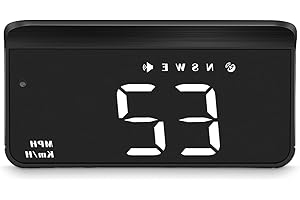 AMROOLOO Heads up Display para coches, HUD, se puede montar en el parabrisas, mostrando la velocidad, adecuado para todos los coches
