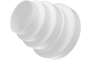 H&C VENT Riduttore universale per canali di ventilazione in PVC, diametro 80, 100, 120, 125, 150 mm, elemento di sistema di aria circolare in più dimensioni