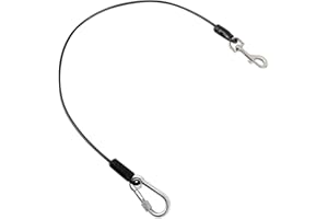 VavoPaw Pet Car Safety Belt Leash, 26 cali Heavy Duty Coated Steel Seat Belt Restraint Chew Proof Rope Leash Car Seatbelt Cable with Carabiner for Pet Dogs Use, czarny