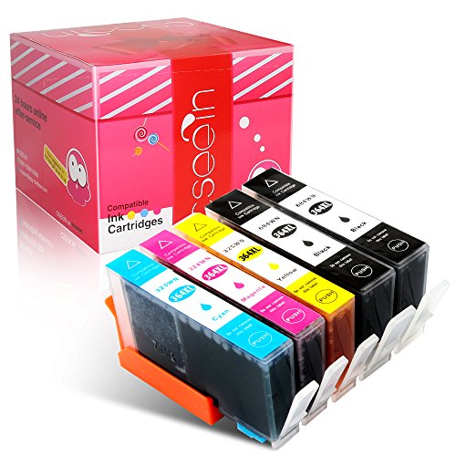 Cseein 5x Reemplazo para HP 364XL Alta Capacidad Compatible para HP 5510 5511 5512 5514 5515 5520 5522 5524 6510 6520 6512 6515 4622 B8553 C5324 C5370 C5373 C5383 C5388 C5390 C5393 C6388 D5463 D5468 B010a B010b B111a B109a B109b B109c B109d B109f B109n C309 C309c C309h C410b C410d C510a B210a B210b B210c B210e Deskjet 3070A 3520 3522 3524 Officejet 4620 4622 4610