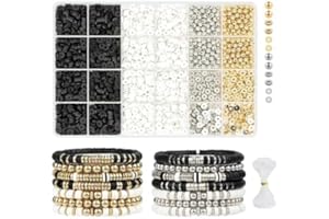 Minnhua 3000 Pezzi Perline Piatte per Braccialetti Perline per Braccialetti Perline Argilla 6mm Perline per Bigiotteria fai da te Perline Heishi per Gioielli Collane Bigiotteria Kit Braccialetti