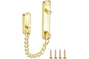Huture Tür Sicherheitskette Kettenschloss Türkette aus Edelstahl Gießen Türsicherung Front Kette Kratzschutz mit Schrauben Hardware Hotel Familie Innentüren Türen Fenster Golden Gebürstetes Chrom
