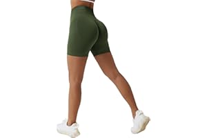 Dihope Short de Sport Femme à Taille Haute,Short de Sport Push-up sans Coutures,Legging Court de Cyclisme Opaque pour Jogging, Pilates,Danse,Gym