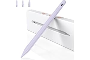 BAZO Penna per iPad,Penna per Tablet Compatibile con Apple iPad 2018-2025 Ricarica Rapida,Sensibile all'Inclinazione&Rifiuto del Palmo,Stylus Pencil per iPad 6-11,Pro 13/12,9/11'',Air 3-6,Mini 6/5
