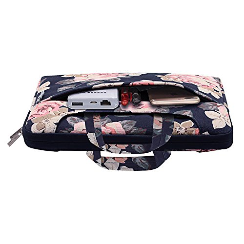 MOSISO Umh  ngetasche   Laptoptasche f  r 13-13 3 Zoll MacBook Pro  MacBook Air  Notebook Computer Segeltuch Gewebe Rosen Muster Beweglicher Notebookt