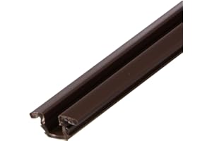 Gedotec Guida per porta scorrevole in vetro, per porta in legno, Slide Line 55, in plastica marrone, 2000 mm, 1 pezzo, unità per porte scorrevoli