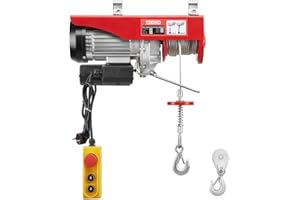 TEENO Polipasto eléctrico de 1800 W 20M, sobrecarga, elevador, cabrestante eléctrico, 220 V, suspensión simple y doble 500 kg, 1000 kg, 6 m/min, 12 m/min, rojo