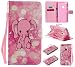 Produktbild Nancen Google Pixel XL (5.5 Zoll) Hülle / Handyhülle, Painted Nette PU Leder Tasche Schutzhülle Case Lederhülle Flip Cover mit Standfunktion, zwei Kartenfächer und Eine Brieftasche Etui [Rosa Baby-Elefanten]