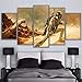 Produktbild Rjjrr Modulare Leinwand Gemälde Wohnzimmer Wandkunst Rahmen 5 Stücke Boba Fett Bilder Hd Drucke Movie Poster Wohnkultur Schlafzimmer 30x40cm